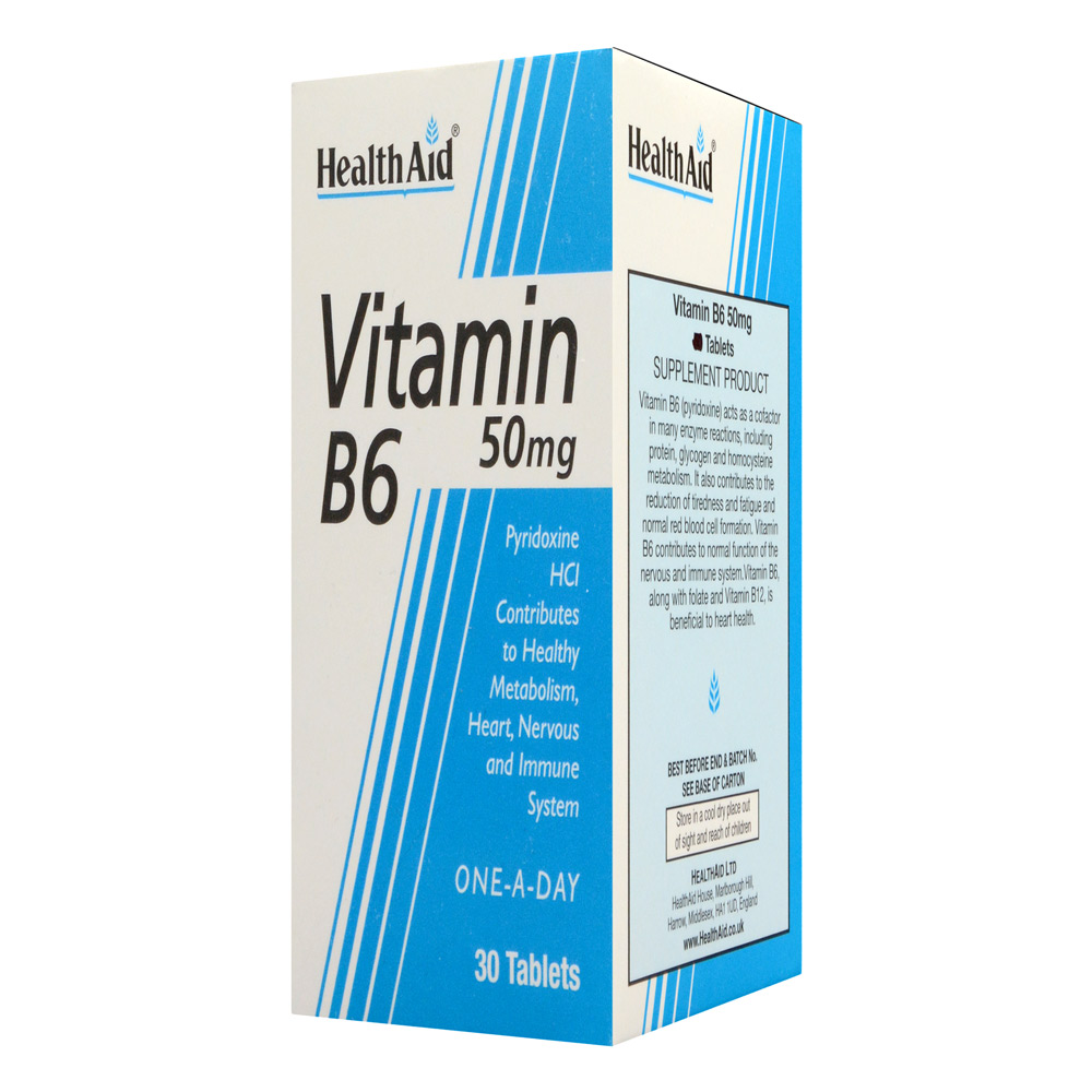 health-aid-healthaid-vitamin-b6-50-mg-30-tablts-1.jpg قرص ویتامین ب6 50 میلی گرم هلث اید 30 عددی - Image 1